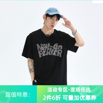 PCMY Bronzing Letters Short Sleeve T-Shirt Tide Cards Fashion Loose Trend Round Leads Casual Lovers Dress Original Design