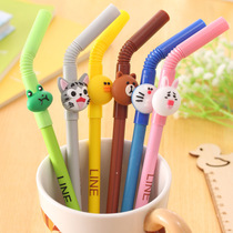 Han Student Stationery Supplies Wholesale Cute Cartoon Straw Styling Sexual Pen Creative Personality Writing Hydro Pen