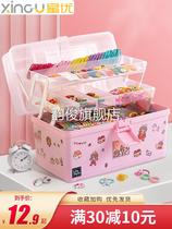 Xingyou childrens hair accessories storage box dressing baby hairpin jewelry head rope hairpin headdress rubber band box hair ring