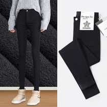 Plus velvet leggings womens outer wear autumn and winter 2021 new high waist thin magic cotton pants black warm and thick feet