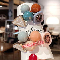 Japanese GP Fashion Casual Cute Pearl Hair Ring Mesh Red Leather Fascia Women Zahin Jins Brief Head Rope Hairdresse