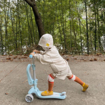 Korean ifam childrens scooter folding seat flashing LED lights yo-yo car adjustable height 4 sections