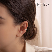 EORO sterling silver pearl ear clip French no ear pierced stud earrings Womens summer temperament earrings Advanced sense ear bone clip tea series