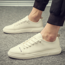 Pure leather small white shoes mens trendy shoes 2021 new trend Korean version of Joker board shoes mens summer breathable casual shoes