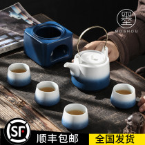 Mo Shou Kung Fu tea set warm tea stove warm wine pot coarse pottery tea stove Japanese ceramic cooking tea table heating tea tea