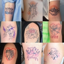 Wasteland plan original design Little Angel series Color Tattoo stickers female durable cute cartoon set