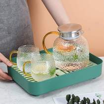 Small tea tray household tea tray saucer modern simple set desktop dry bubble drain pan water storage Tea Sea