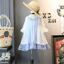 Summer girls lace flared sleeves sunscreen clothes baby air conditioning cardigan childrens long shawl thin coat