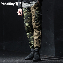 YOHO cargo tooling leg pants 2021 summer new mens fashion brand COMBBACK HGOVR loose nine-point pants