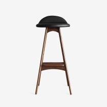 Yagi Modern Minimalist Nordic Design Black Walnut Mahogany Leather Bar Stool High Chair Solid Wood Bar Chair YZ038