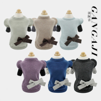 New (gangaji Gangaji) pet clothes multicoloured lotus leaf sleeve butterfly knot blouse dog spring dress