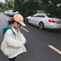 Do not return do not change brand childrens clothing 2018 winter clothes new girls Street Han Faner letters hooded baseball wide version