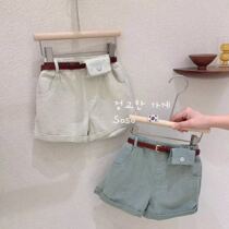  Baby Korean childrens clothing Mens and womens casual shorts Childrens thin Western style overalls five-point hot pants summer new