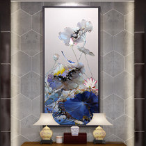 5d Diamond Painting Vertical version Living room Xuanguan China Wind oil painting Diamond embroidered with lotus lotus flower and bird figure