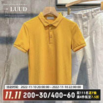 LUUD Men's summer self-collection of polo shirts pure-color leisure business short-sleeved t-shirts black Paul top tide