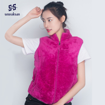  Outdoor coral velvet vest fleece jacket womens double-sided velvet vest warm thick windproof fleece vest cardigan