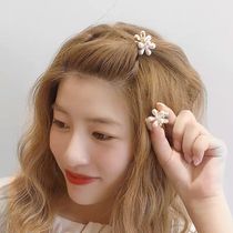 Korean ins sweet hairclip French vintage pearl flower clip headdress small grab clip mini hair hair jewelry