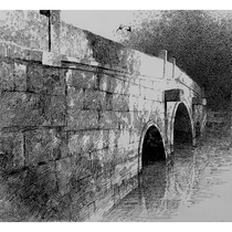 Du Cheng Yins Suzhou Bridge paper new pen drawing with group photo