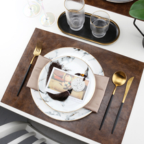Taste-free leather placemats waterproof and oil-proof bowl mats Heat-proof bowl mats Simple modern anti-scalding plate mats Nordic