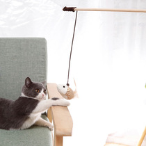 Cat toys Funny cat sticks with bells and feathers Self-hey artifact Kittens Bite-resistant wooden mouse balls to relieve boredom Cat supplies