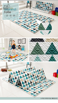 South Korean native MIRABELL green line eco-friendly childrens play mat crawl cushion Skanky Poly Foldable