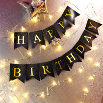 Paper hot stamping birthday banner decorations adult children Baby Full Moon 100 Days party background wall layout