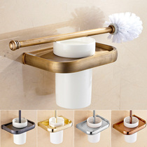 European and American black and white brushed antique copper toilet brush holder set simple toilet rose gold pendant