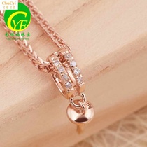 Double row diamond hollow melon seed buckle 18K gold pearl pendant buckle head ball buckle Empty beeswax bead buckle rose