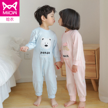 Cat man baby jumpsuit spring and autumn cotton underwear male newborn climbing clothes female newborn baby ha clothes autumn pajamas