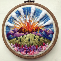 Natural style handmade new product dream world handmade 3D home hanging painting embroidery material bag
