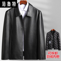 New autumn winter genuine leather leather jacket mens leather jacket mens removable down liner head layer cow leather soft jacket jacket