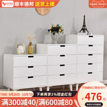 Pine Wood three four five chest cabinet Cabinet solid wood simple modern bedroom locker Nordic drawer storage cabinet living room