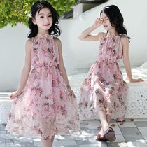 Great Boy Summer Clothing Girl Dress Girl Dress 100 11 Elementary School Children 12 Children 13 Broken Flowers Beach Long Skirt 14 years old
