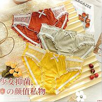 Lace girl Japanese student mid-waist mesh antibacterial antibacterial sterilization line with lace