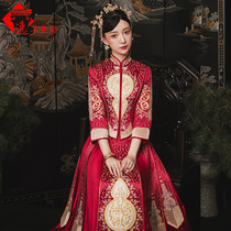 Xiuhe clothing 2021 new wedding dress female wedding dress Chinese bridal clothing Chinese style dragon and phoenix coat wedding show kimono