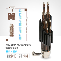 Wangs new natural electroplated black pipe 17 Miao 17 spring inlaid hoop professional solo Pa Sheng national musical instrument