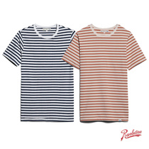Made in Germany Little Swan Merz B Schwanen 2M15 Classic Round Neck Striped Cotton Short Sleeve T-shirt