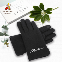 Scarecrow wool gloves mens winter warm and cold riding motorcycle touch screen winter driving tide plus velvet thickened