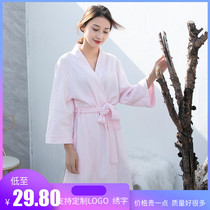 Spring and autumn bathrobes men and women slim sleeping robes Huffag Absorbent Speed Dry Bathrobe Beauty Salon Hotel Summer Lovers Pyjamas