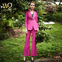 wq foreign style rose red suit professional suit womens one button slim suit 2020 new high-end business formal dress