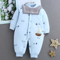 Newborn baby jumpsuit with thick warm clothes bb baby climbing clothes autumn and winter cotton spring and autumn clothes