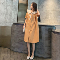 Pregnant women dress summer dress 2022 medium long cotton loose personality fashion tide summer gas skirt mom