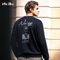 (Stand cool IP joint section) Mr Bu long sleeve sweatshirt male winter pure cotton cover headshirt male KE01059
