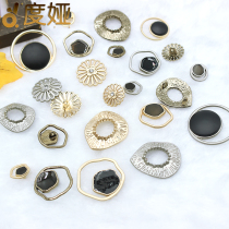 Korean version Joker round high-end metal button shirt skirt coat button fashion hollow flower type decorative button