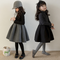 Girls dress Spring and Autumn plus velvet padded skirt 2021 Korean version of the new child princess skirt