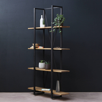 American simple bookshelf creative bookcase solid wood shelf floor storage rack storage rack multi-layer display rack