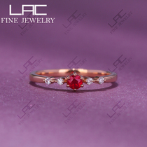 (Star with the same)LAC high jewelry natural ruby ring female 18k gold row ring custom color gemstone
