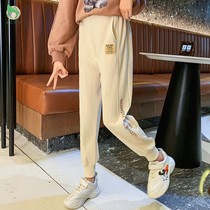 Girls casual pants spring and autumn 2021 new big children Korean version of loose Childrens Fashion pants girls autumn trousers