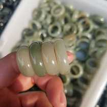 Natural Hetian Jade couple ring ring ring blue and white jade ring tail ring hand jewelry