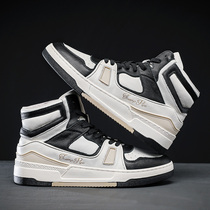 Air Force One Mens Shoes Head Layer Cowhide Casual Shoes Joker Tide High Shoes Spring and Autumn Sports Shoes Leather Board Shoes